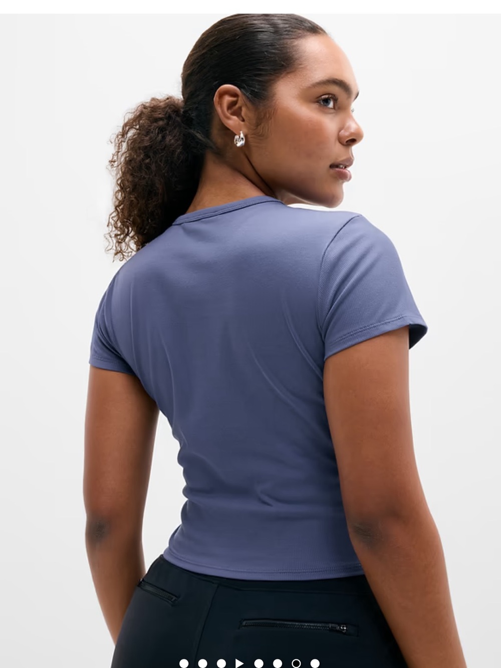 Athleta Signature Rib Crop Tee Sz M - Picture 6 of 8